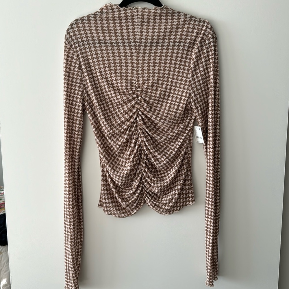 Cream/Brown Combo Free People Shirt